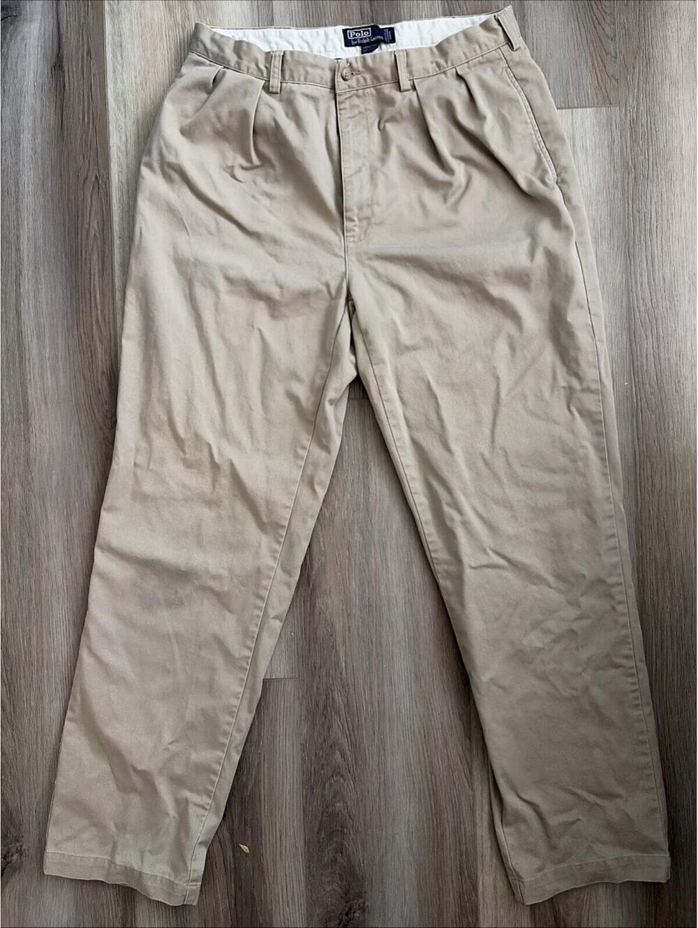Polo Ralph Lauren Chino Pants Mens 36x34 Beige Khaki Classic Fit Straight Casual